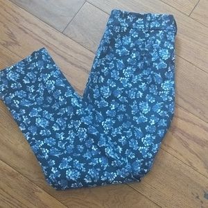 Cotton Blend Floral Casual Pants